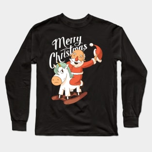 SANTA RIDING UNICORN Long Sleeve T-Shirt